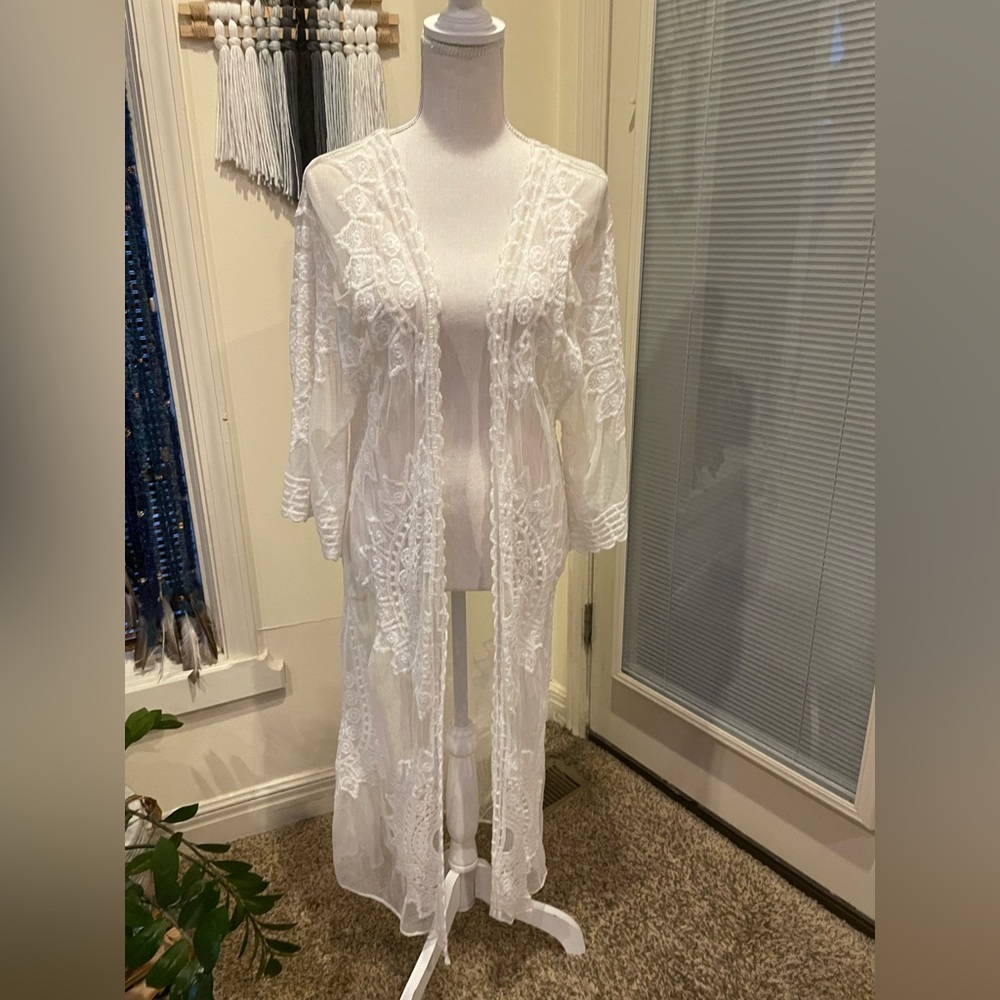 White lace coverup